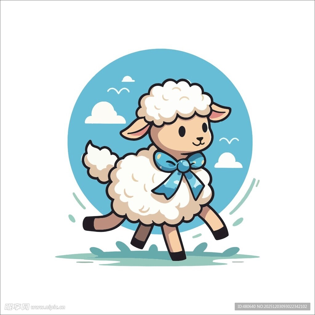 奔跑的可爱小羊