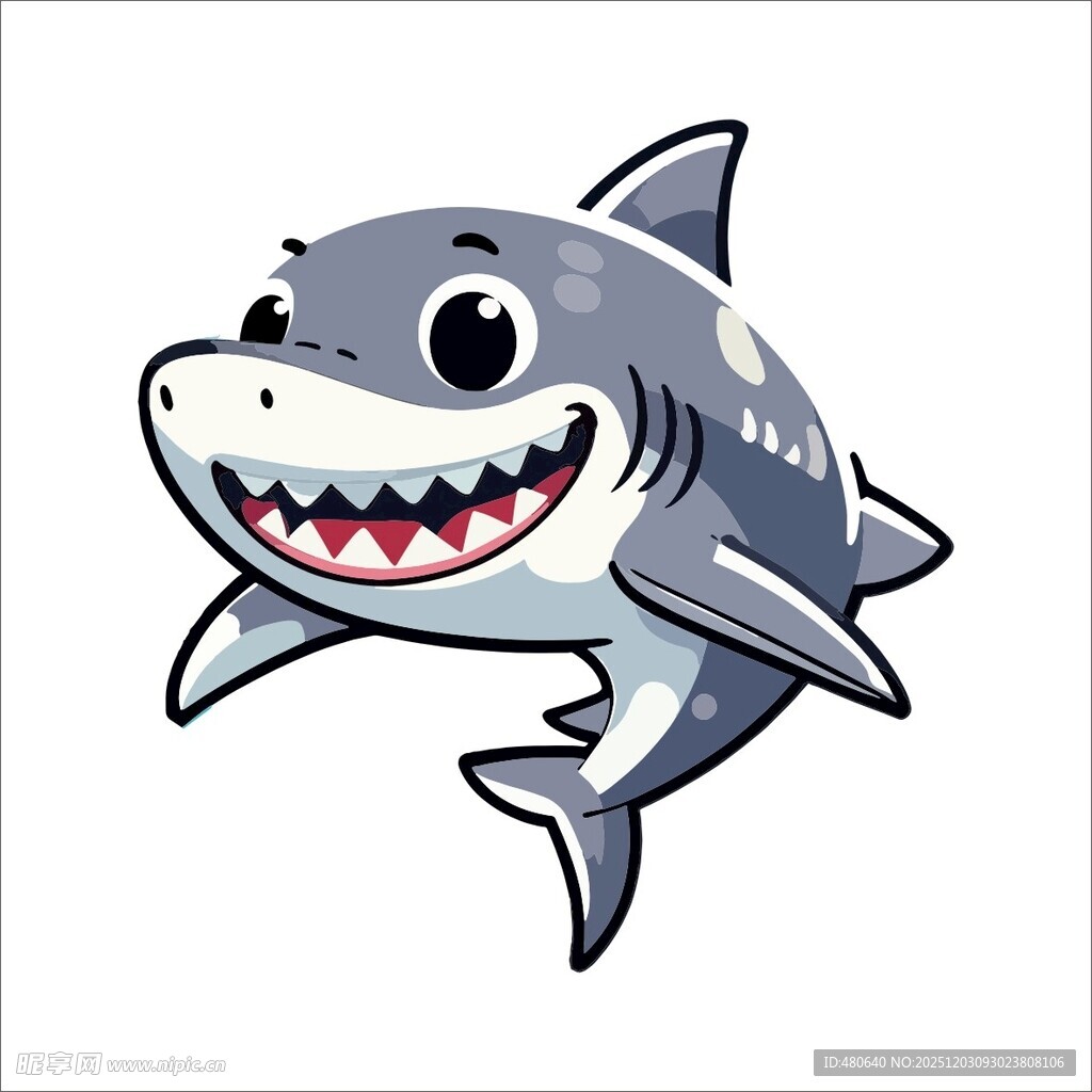 可爱卡通鲨鱼形象