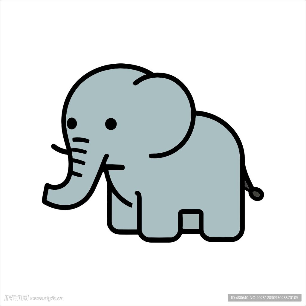 可爱小象卡通图案