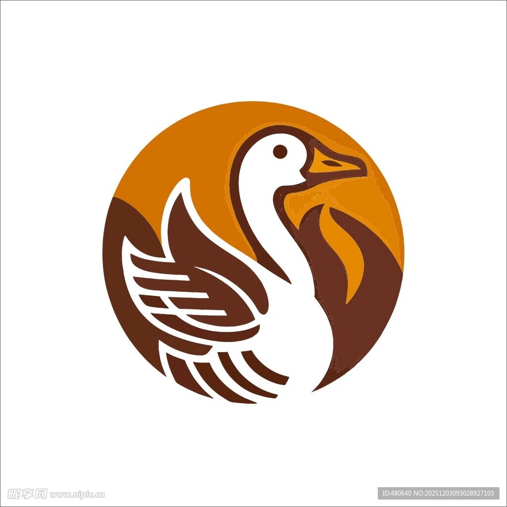 优雅飞鹅标志设计