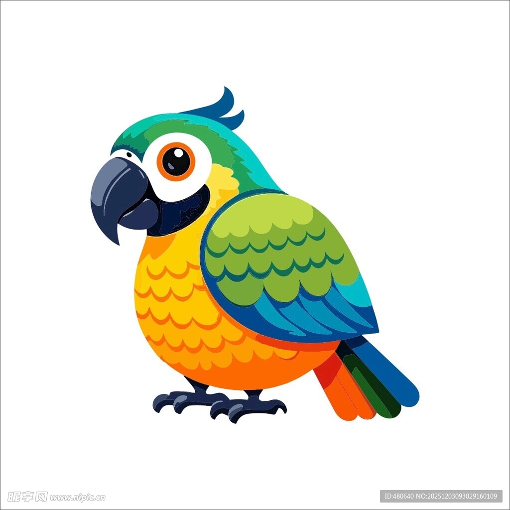 彩色卡通鹦鹉形象