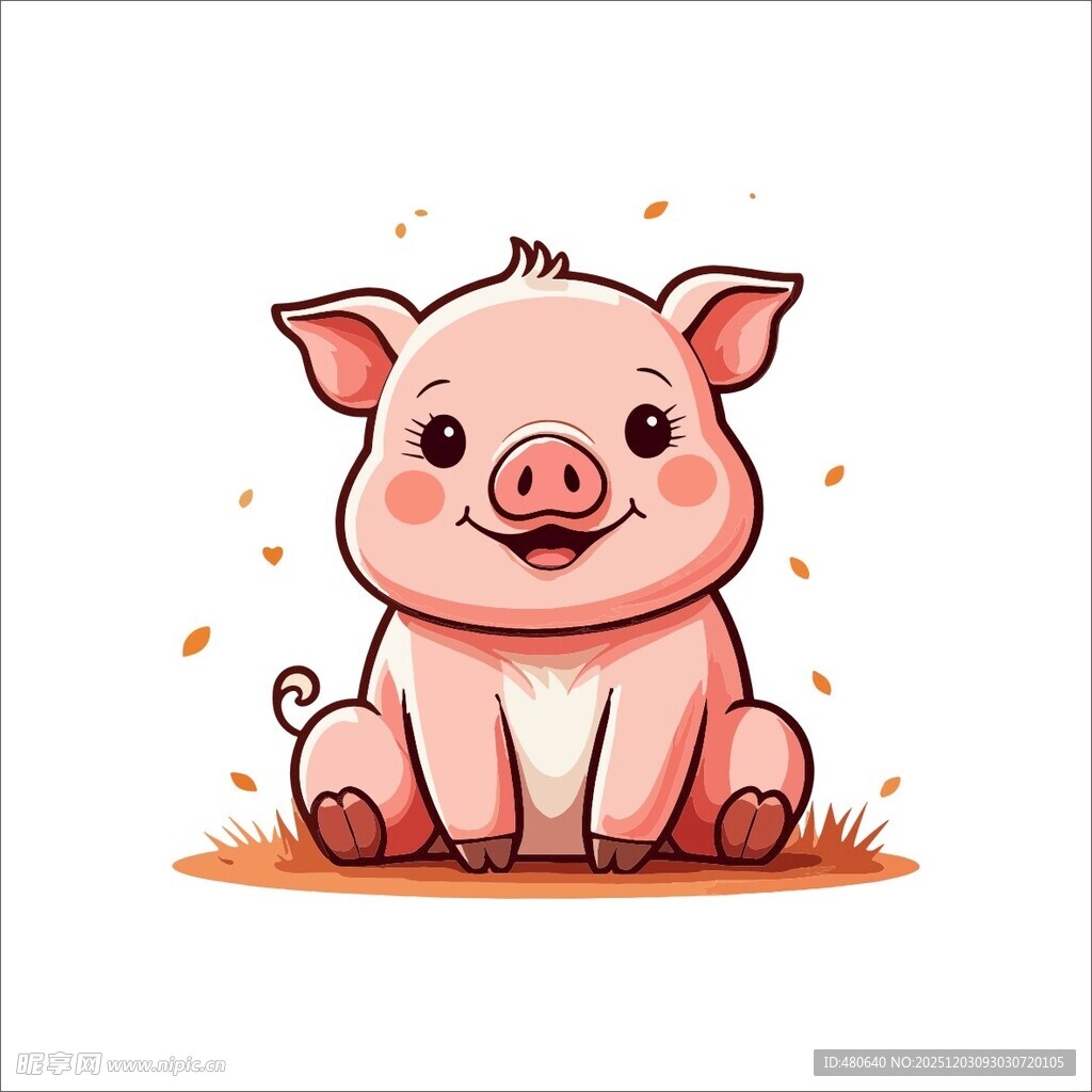 可爱小猪插画