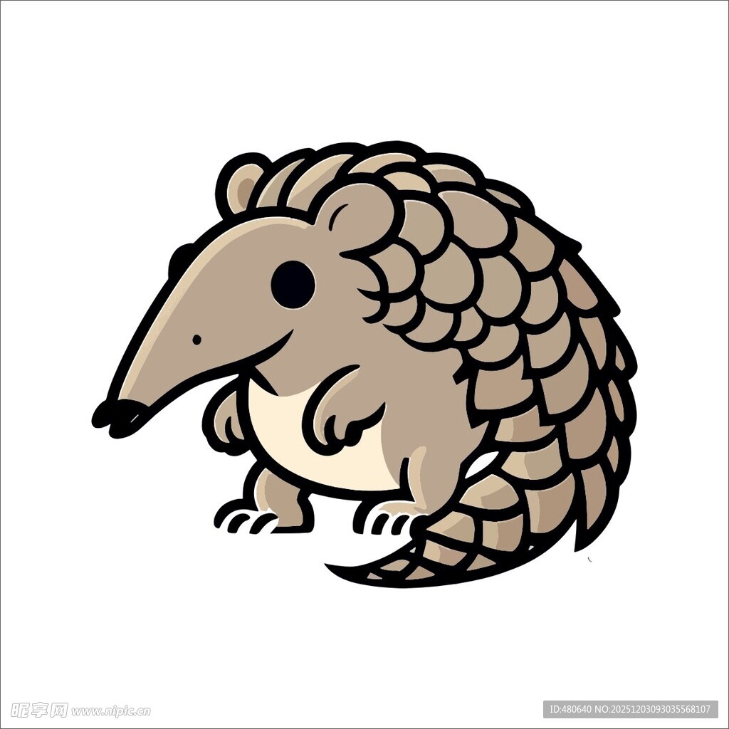 卡通穿山甲形象插画