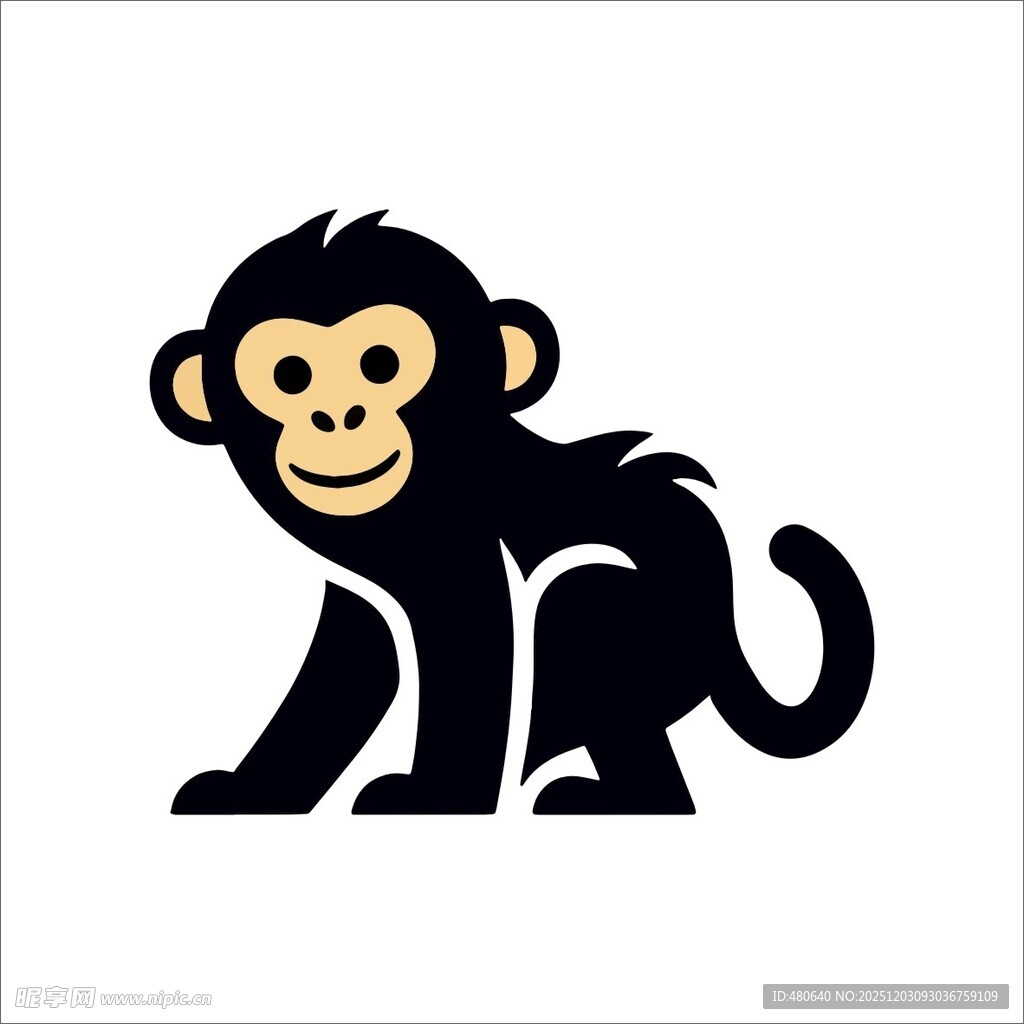可爱黑猴卡通形象