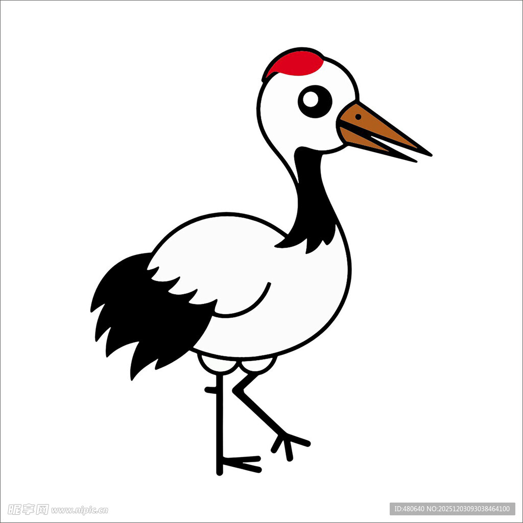 卡通丹顶鹤形象