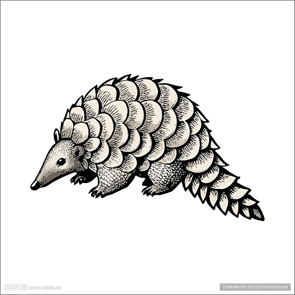穿山甲插画