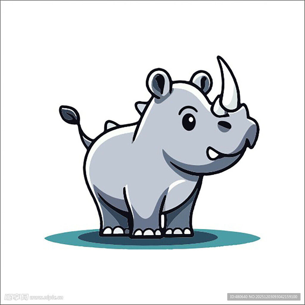 可爱卡通犀牛形象