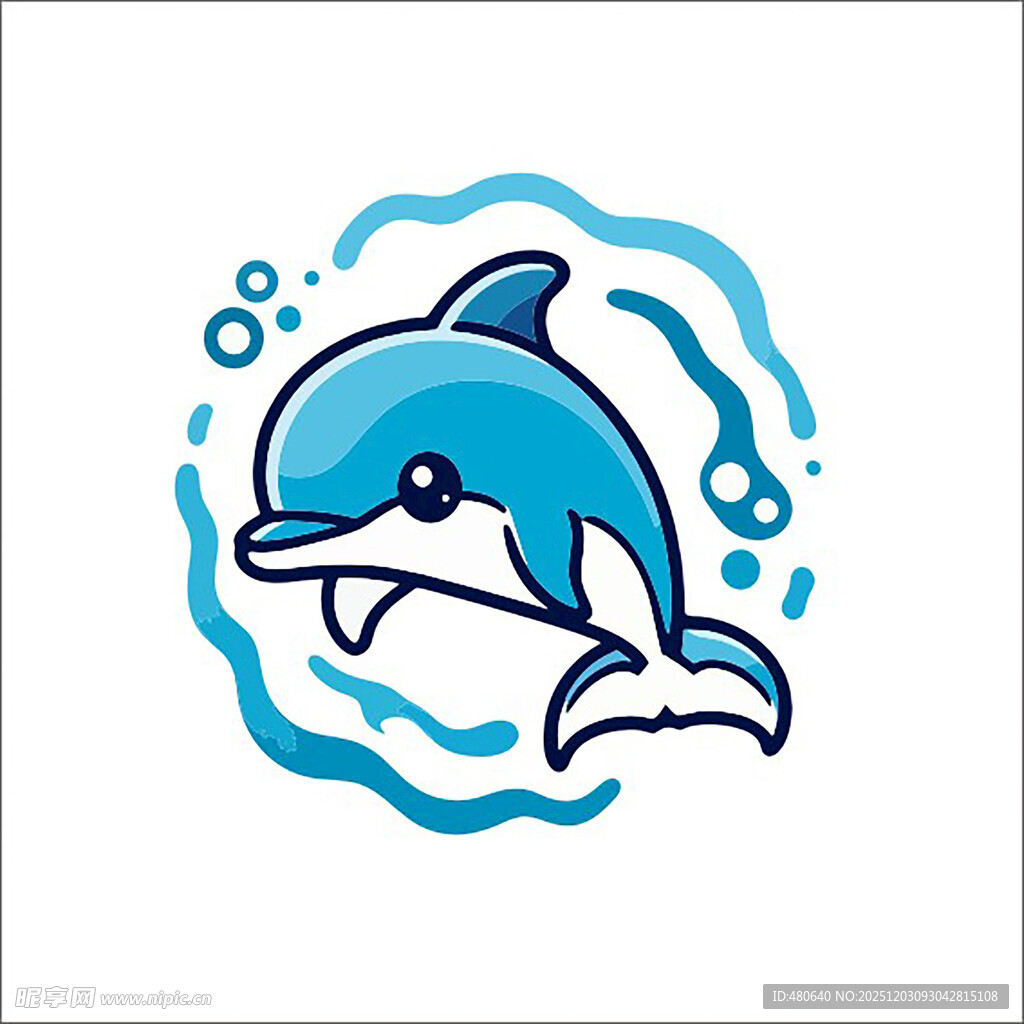 可爱海豚卡通形象