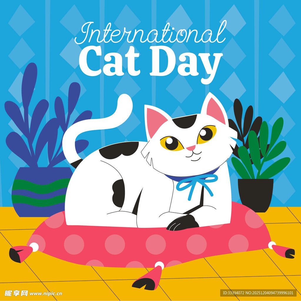 国际猫咪日可爱猫咪插画