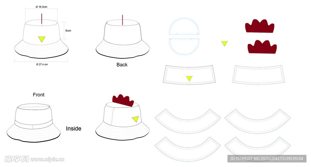 小鸡渔夫帽设计样式展示