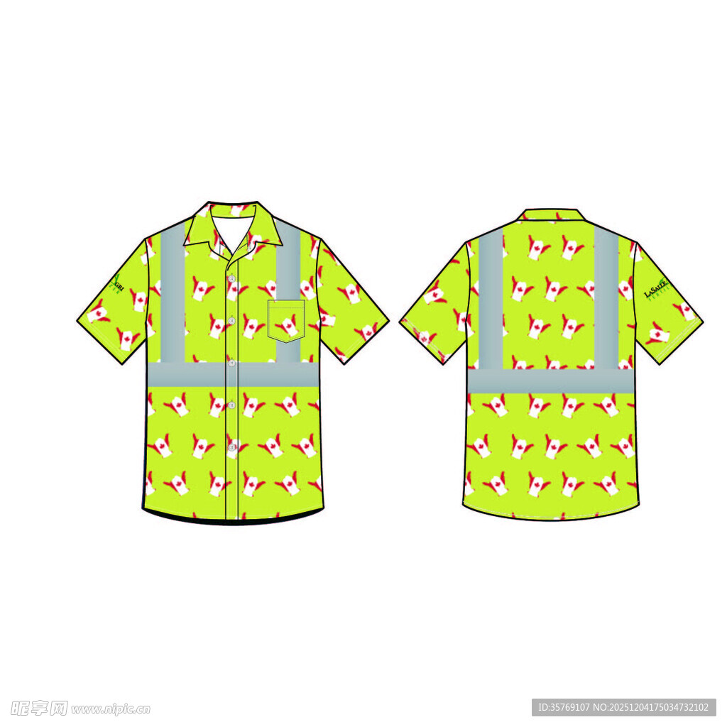 反光夏威夷服设计图