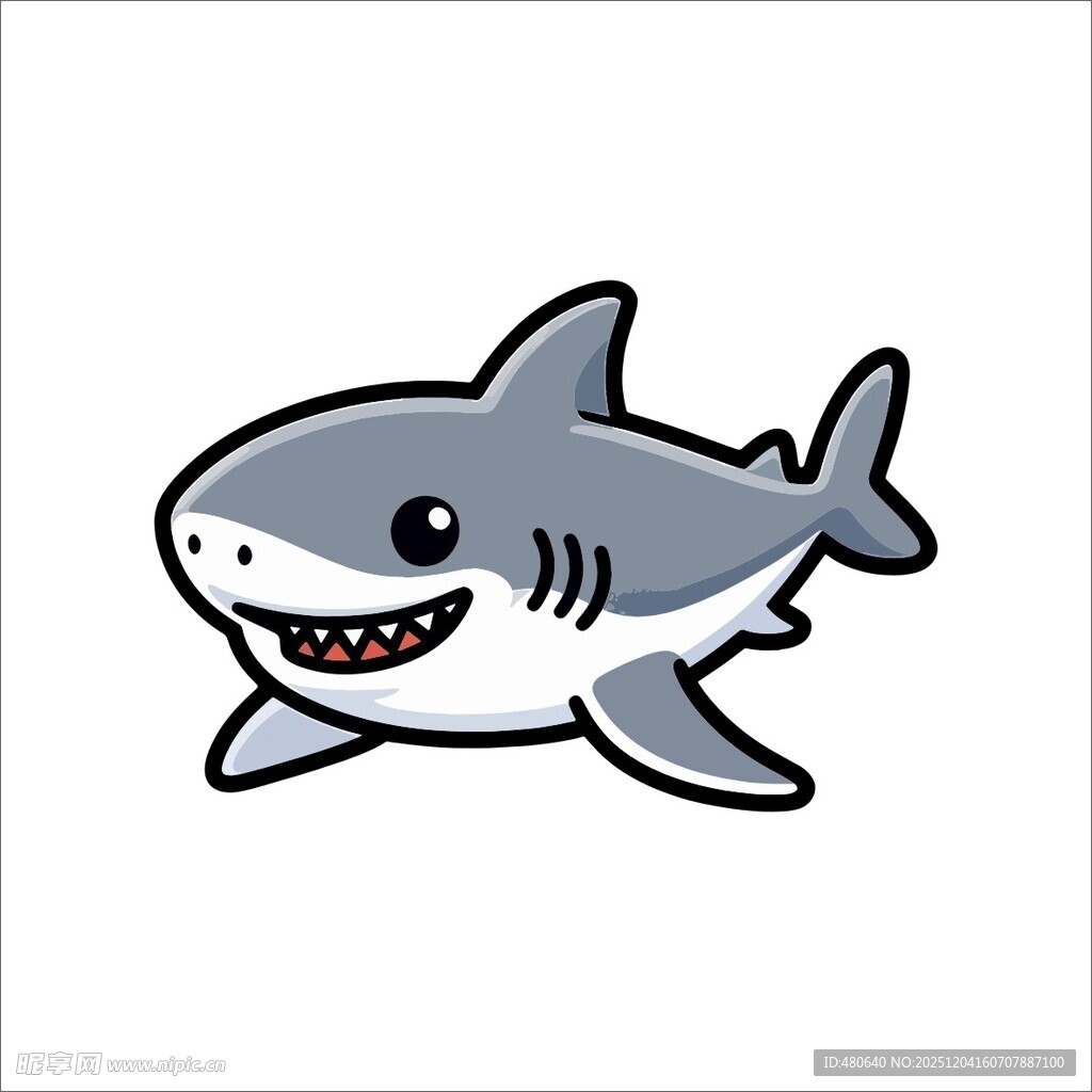 可爱卡通鲨鱼形象