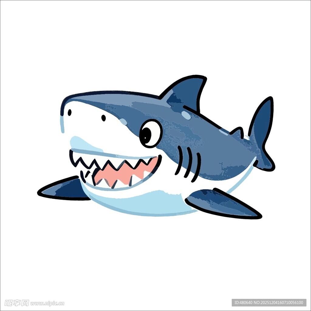 可爱卡通鲨鱼形象