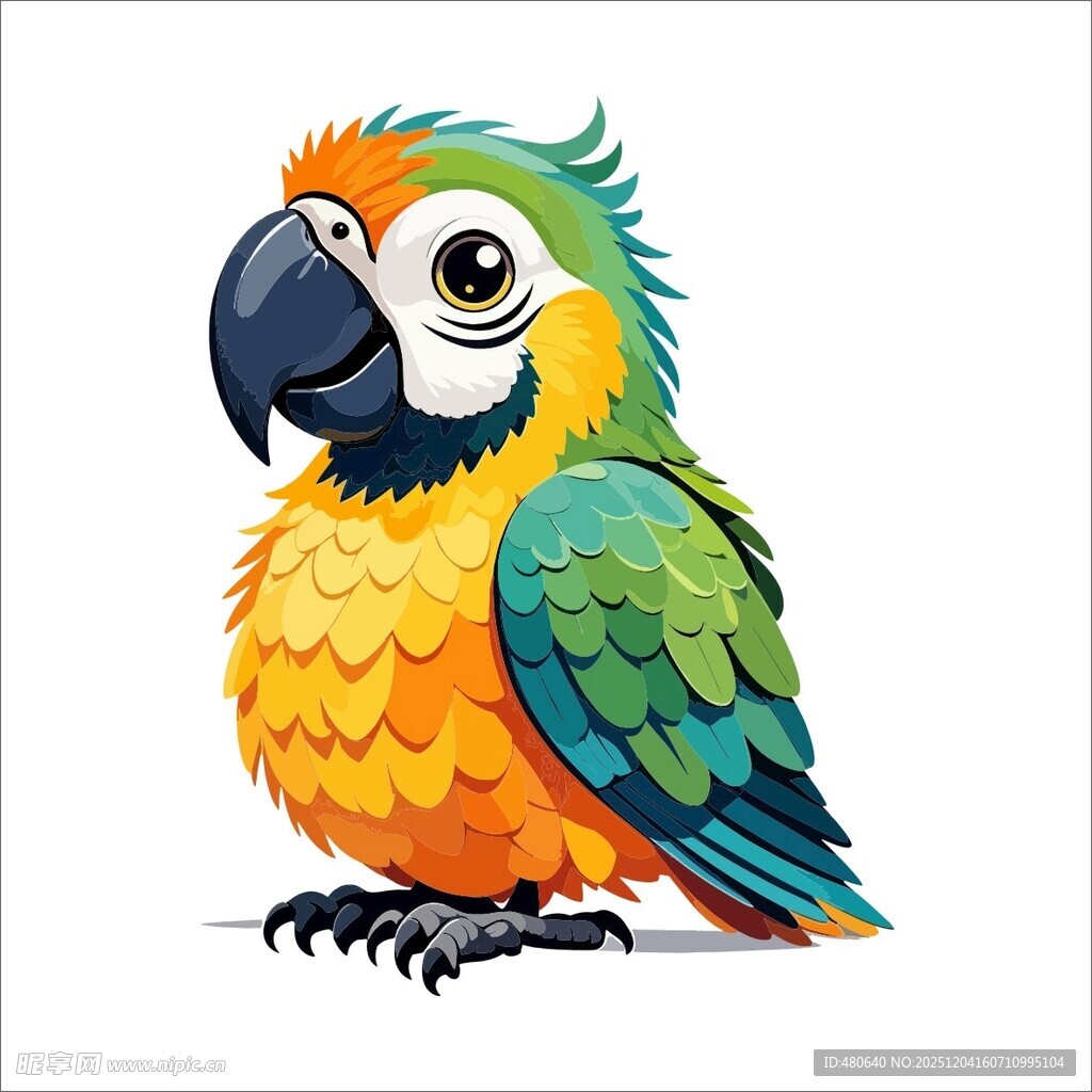 多彩鹦鹉插画