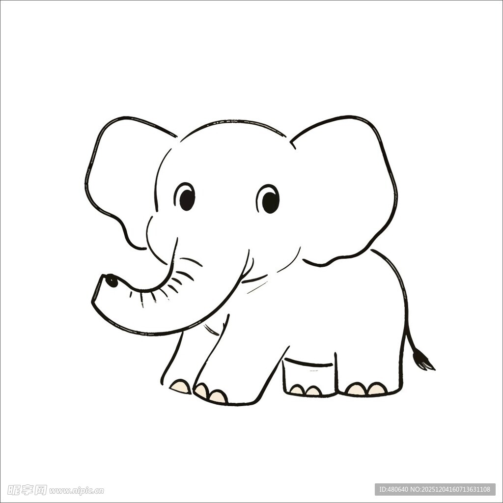 可爱小象简笔画