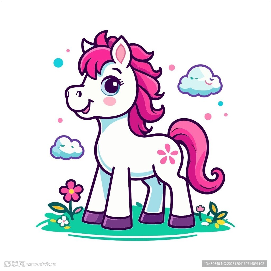 可爱独角兽插画