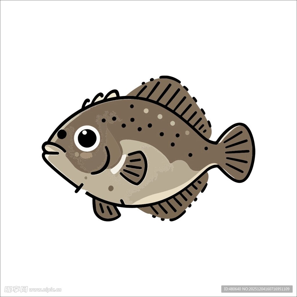 卡通斑点鱼形象
