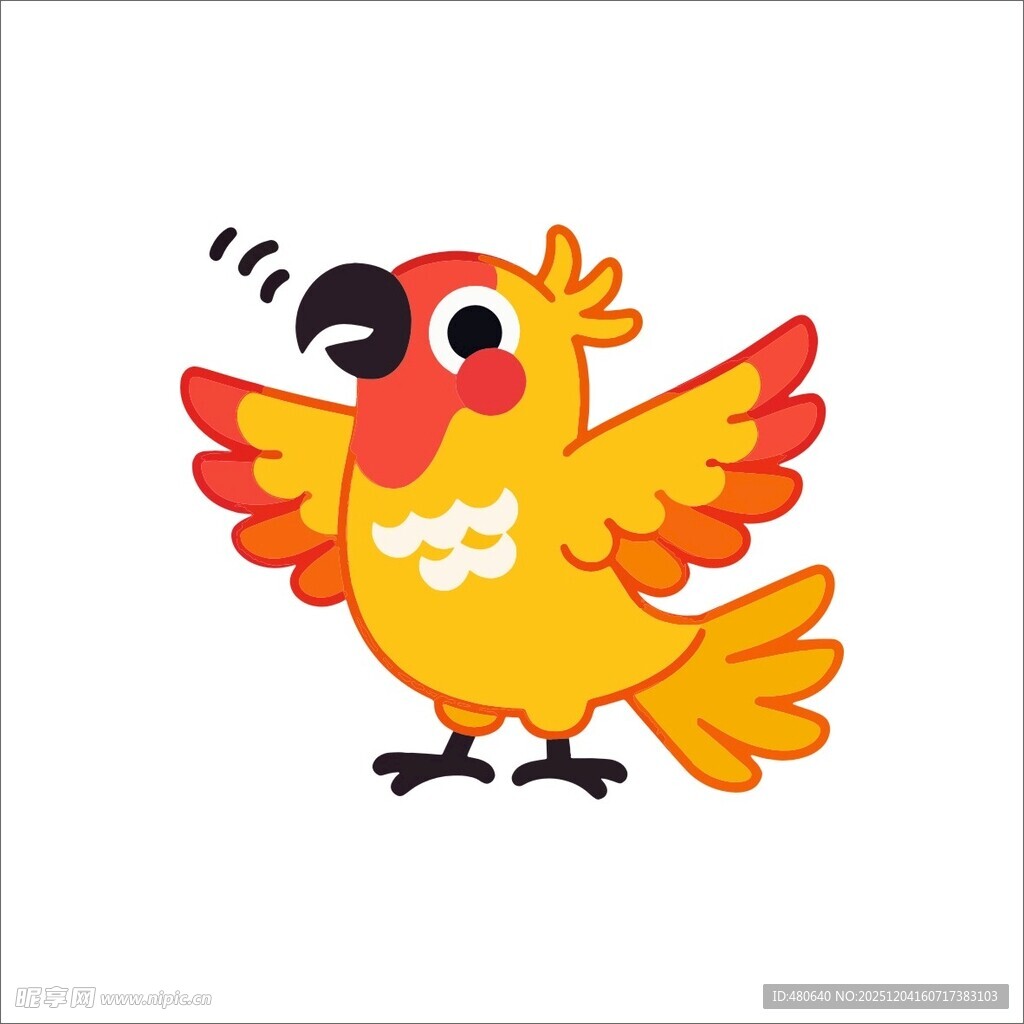 黄色鹦鹉欢快鸣叫