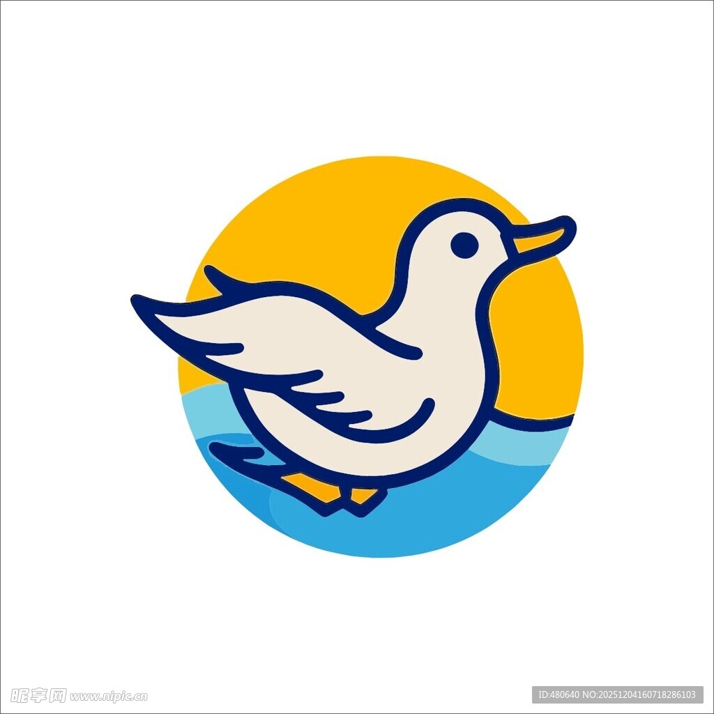 飞翔海鸥图标设计