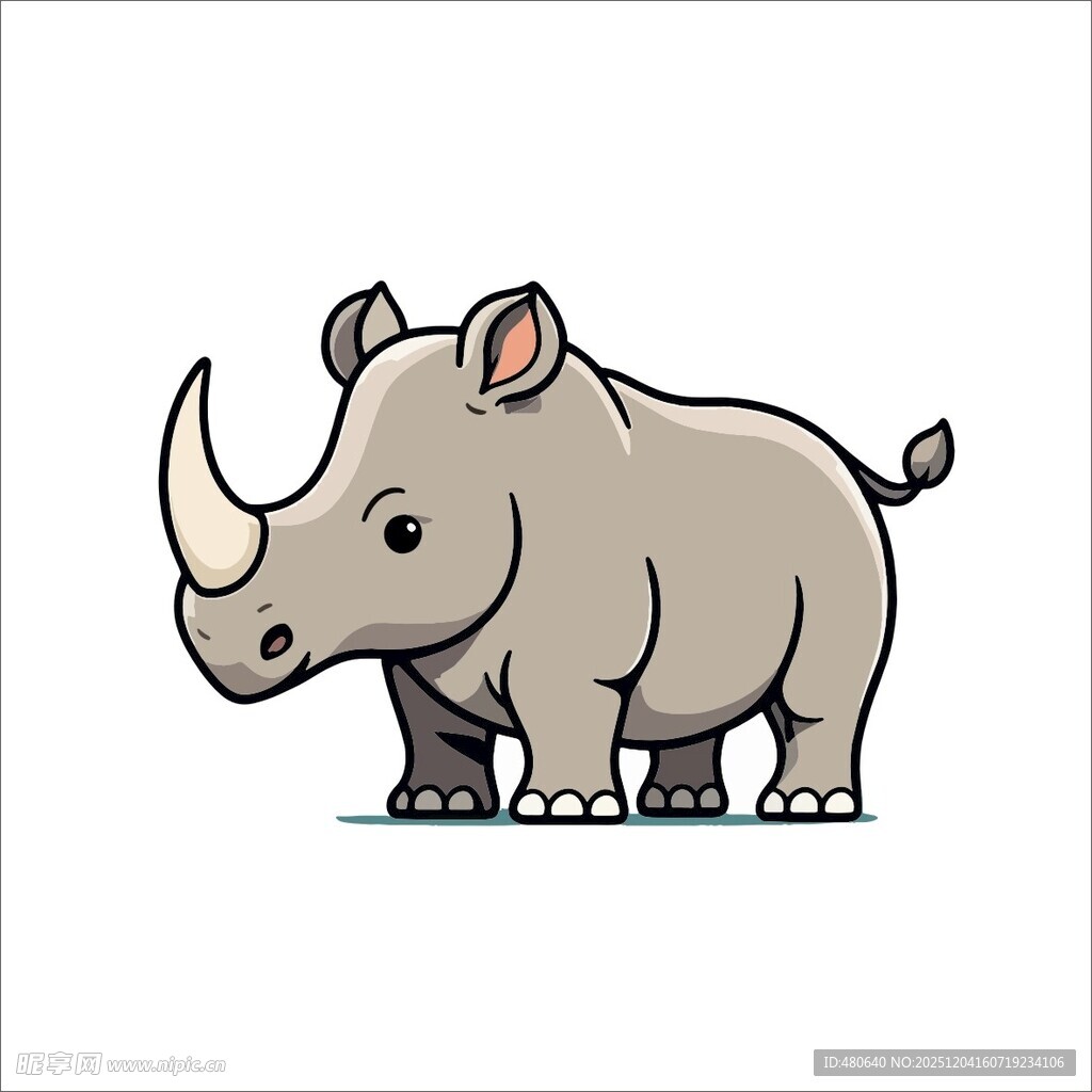 可爱卡通犀牛形象