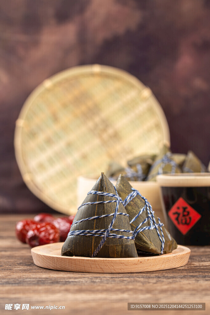 传统手工粽子展示