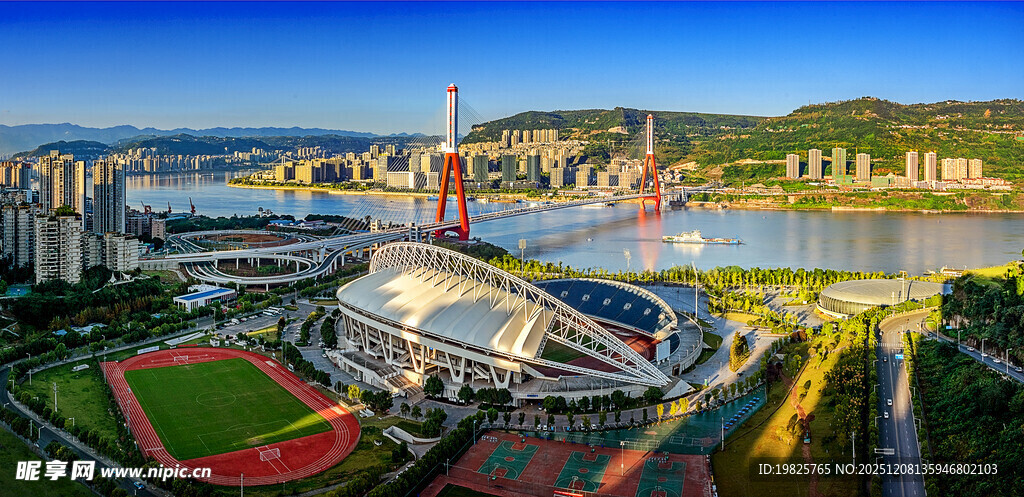 万州城市体育场全景俯瞰