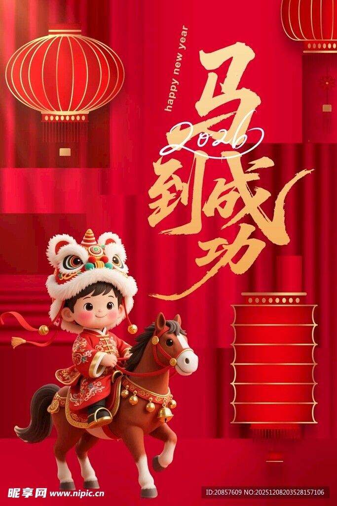 马到成功贺岁萌娃形象