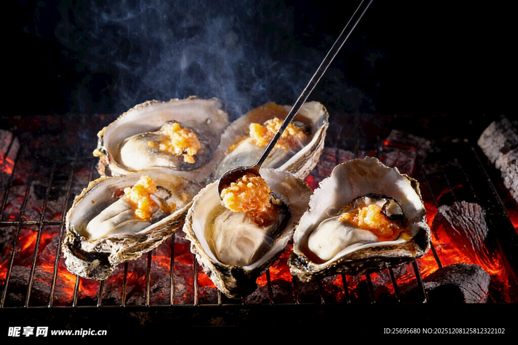 炭火烤生蚝