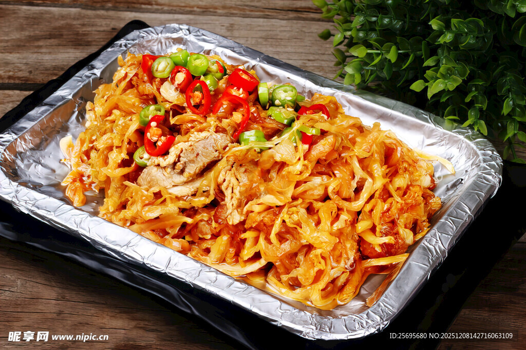 锡纸烤鸡肉蔬菜美味料理