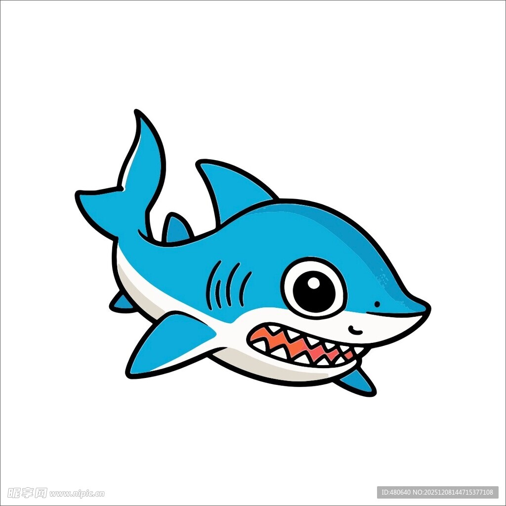 可爱卡通小鲨鱼形象