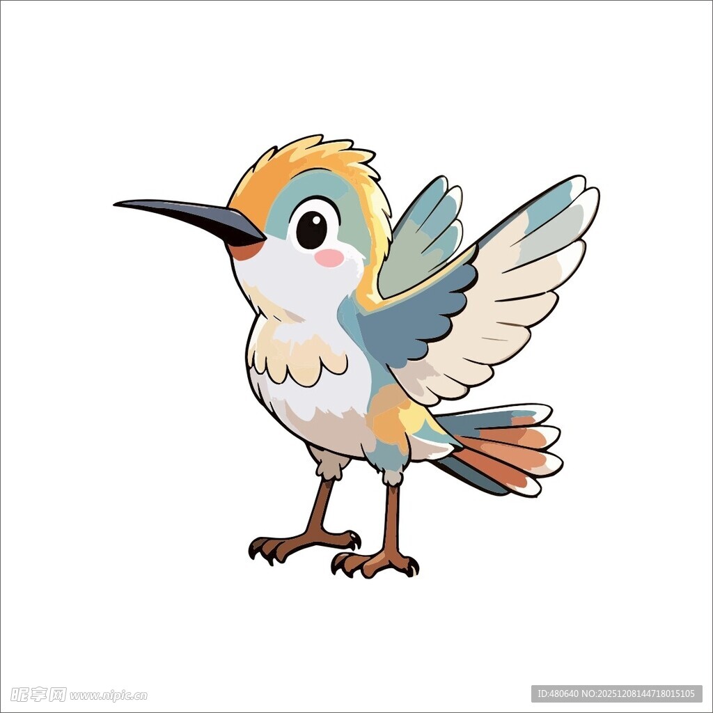 彩色小鸟展翅欲飞