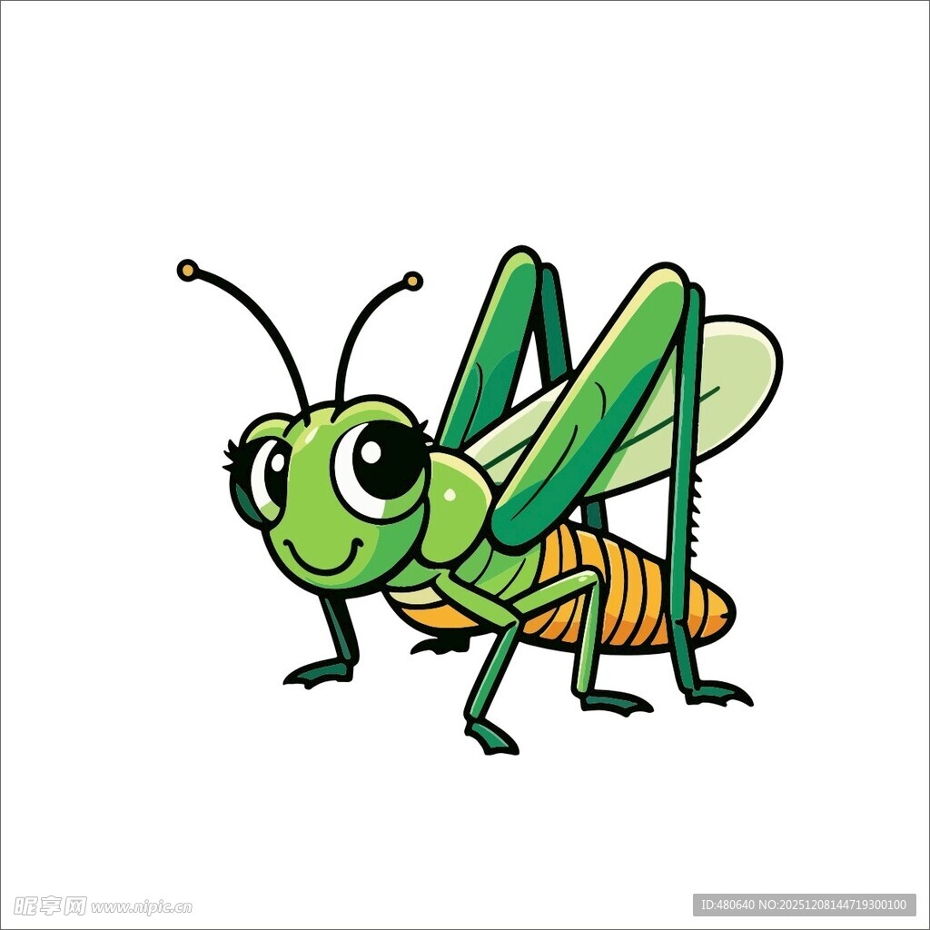 可爱卡通蚱蜢形象