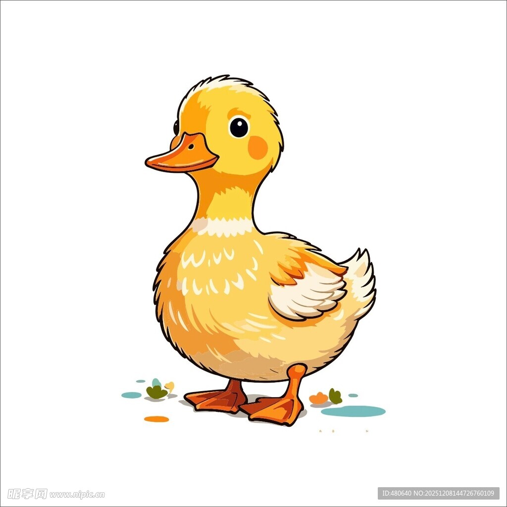 可爱小黄鸭插画