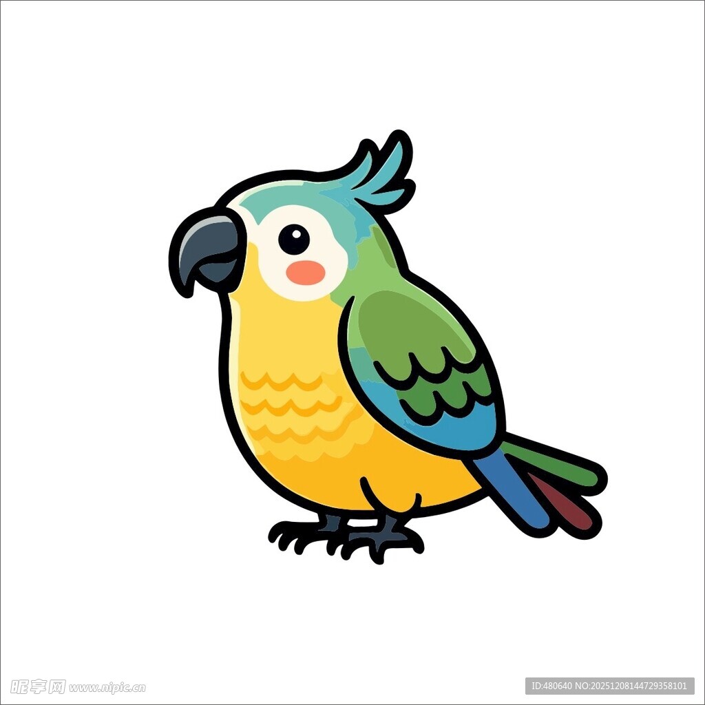 彩色鹦鹉卡通形象