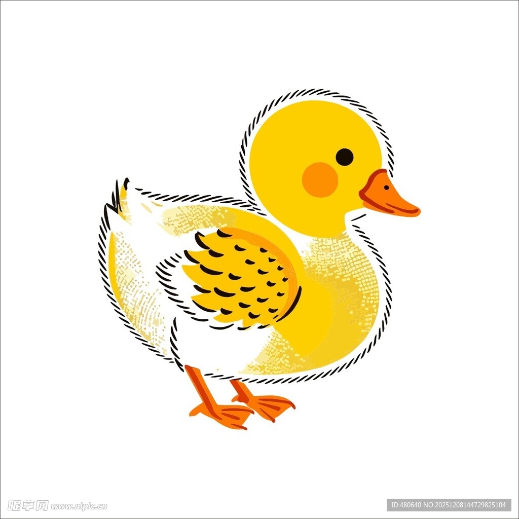 可爱小黄鸭插画