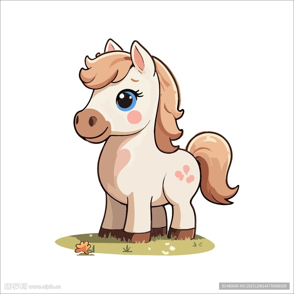 可爱卡通小马插画