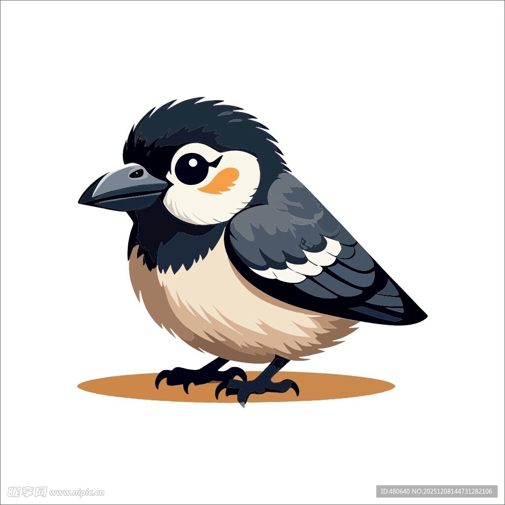 可爱卡通山雀形象