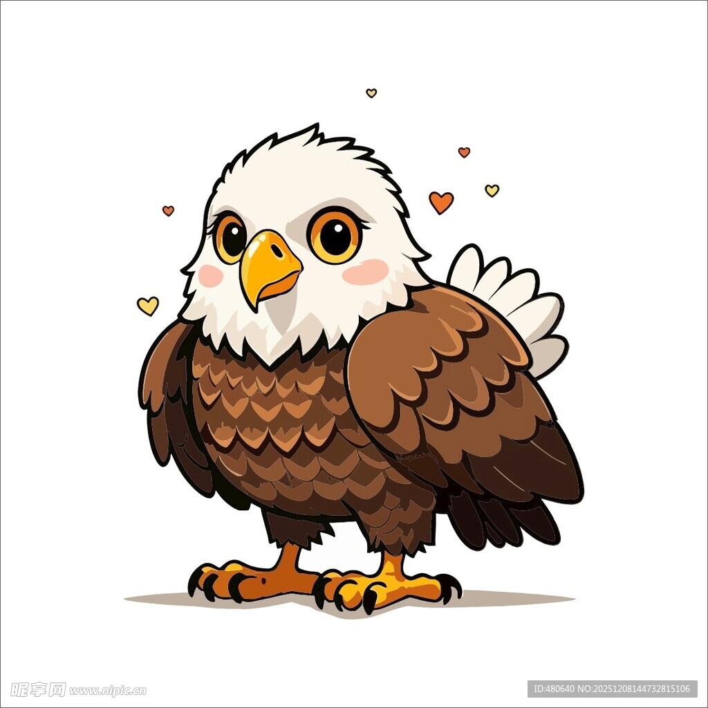 可爱卡通白头鹰形象
