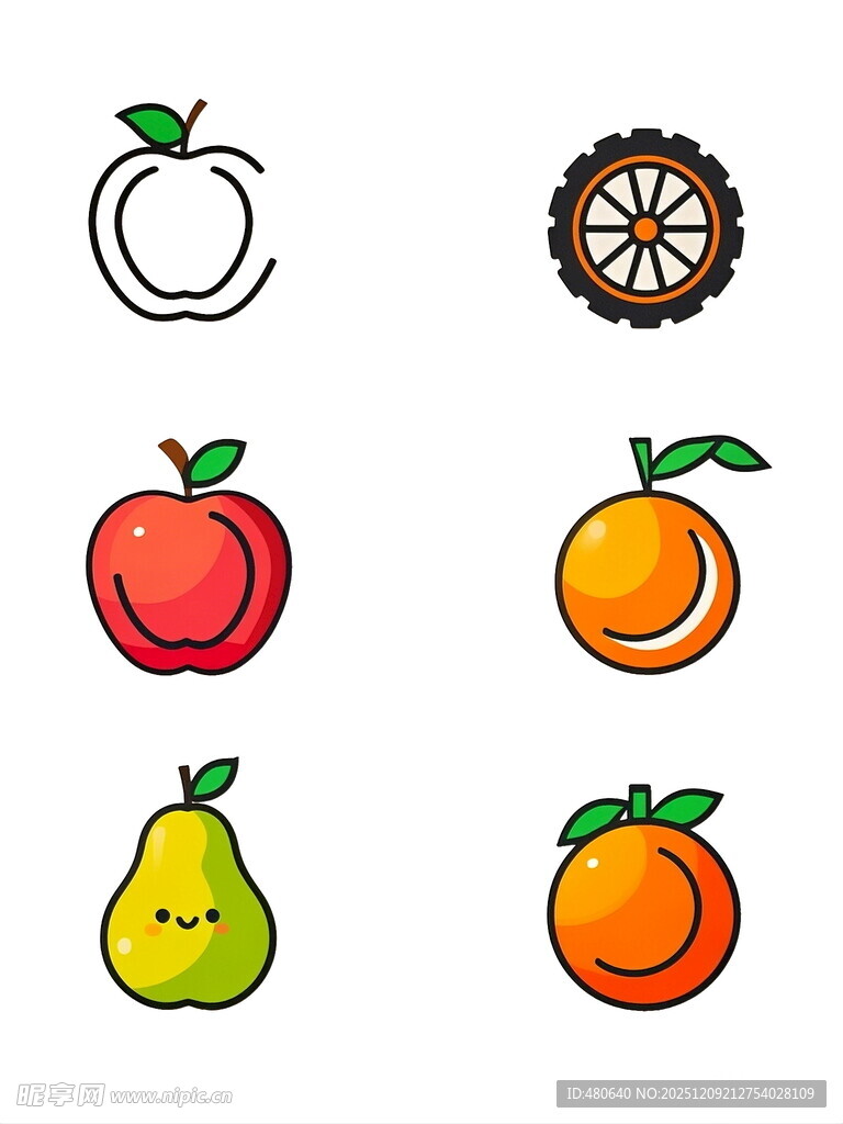 可爱水果图标集合
