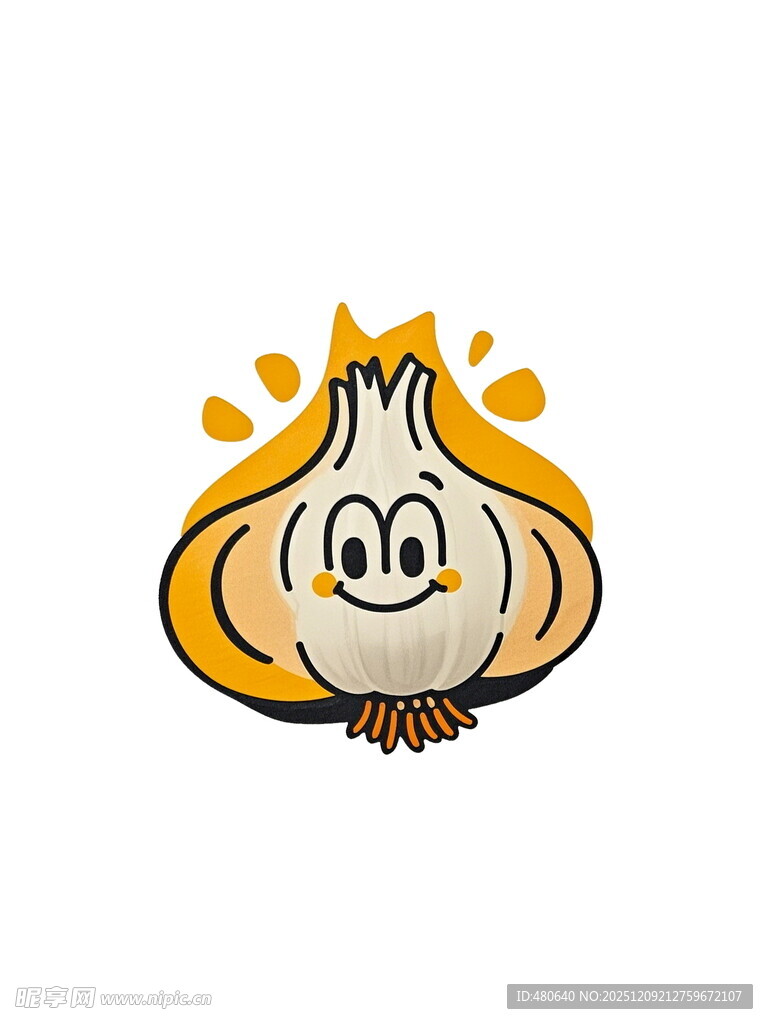 可爱卡通大蒜形象设计