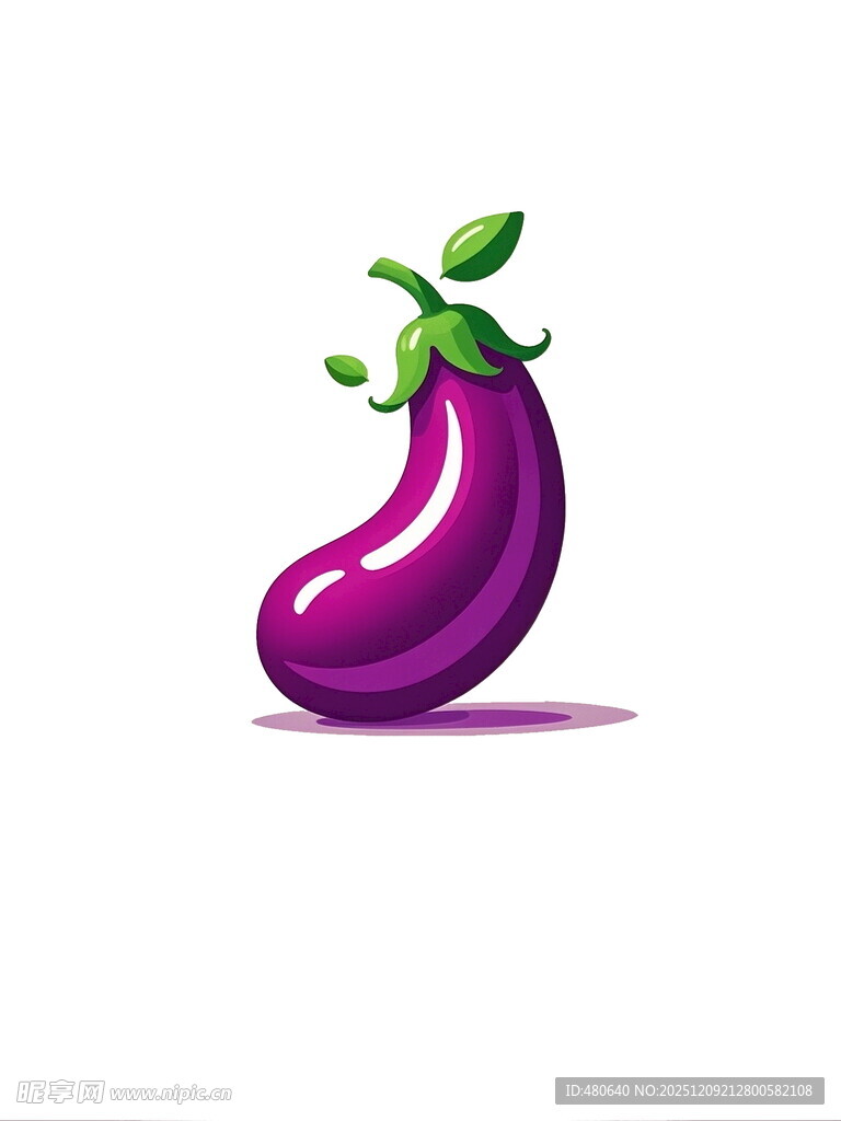 可爱紫色茄子插画形象