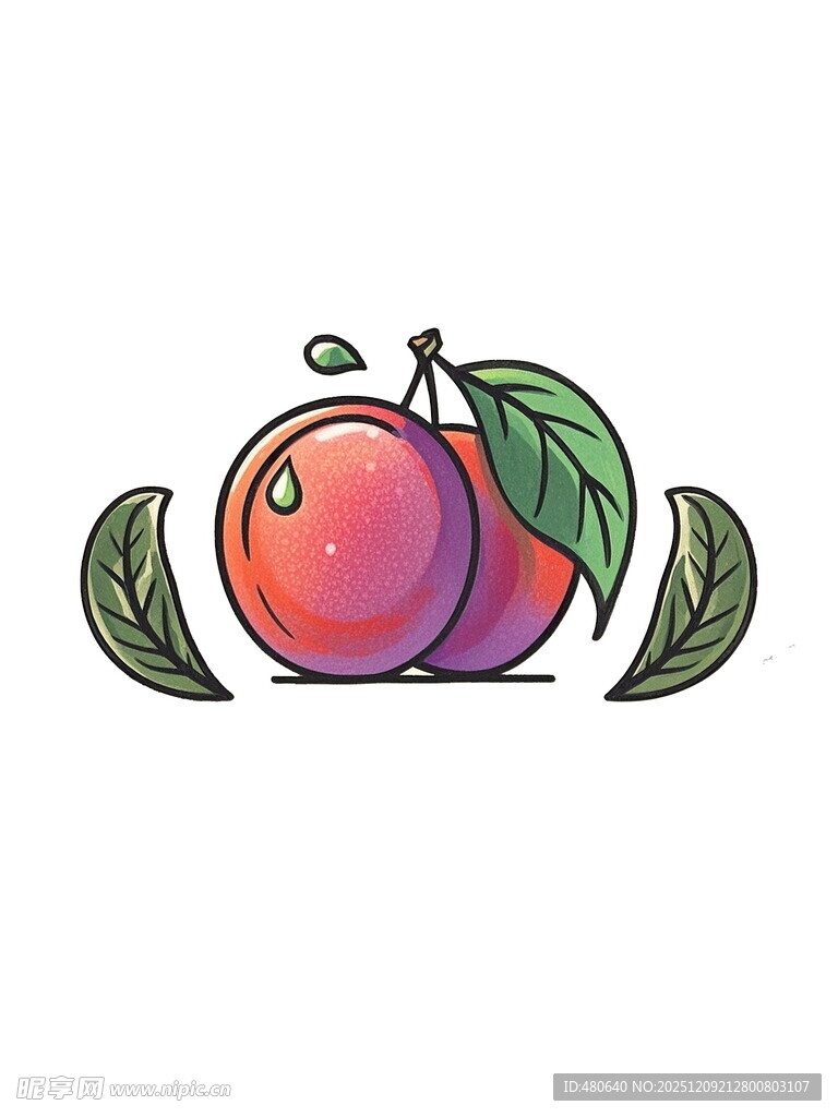 手绘桃子插画