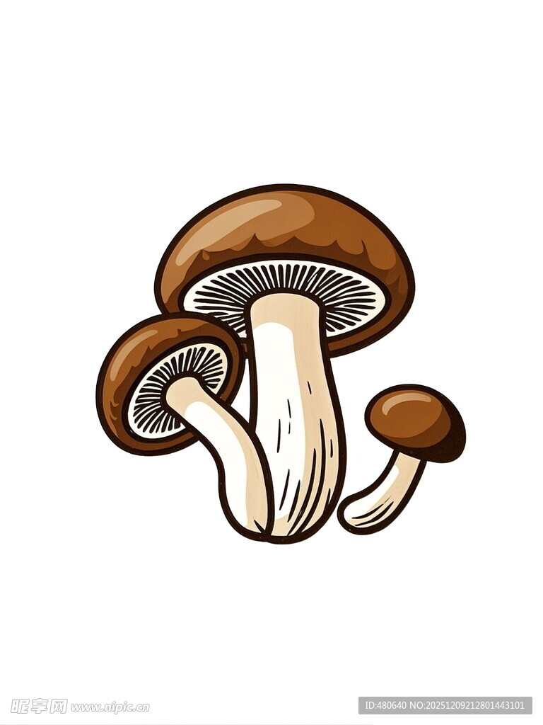 卡通风格的蘑菇插画