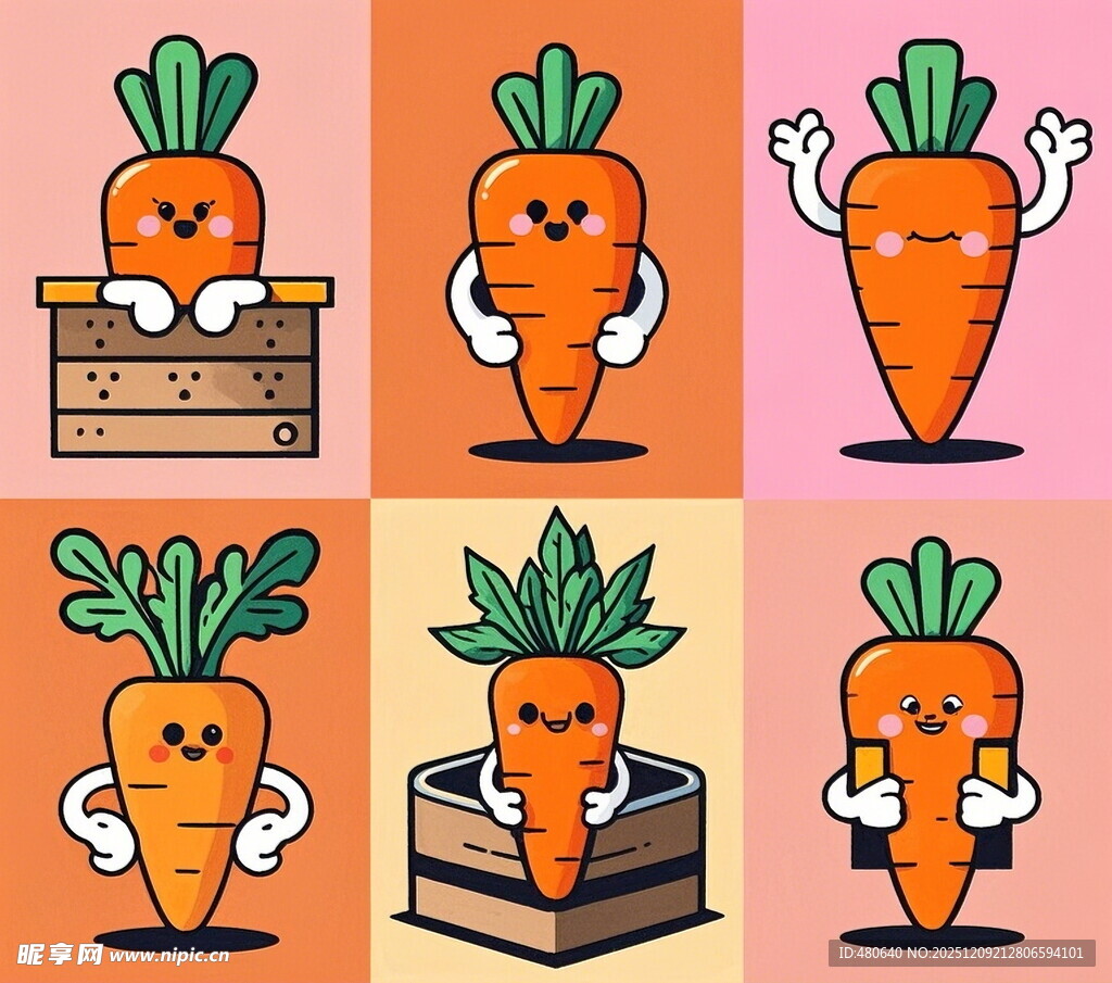 可爱胡萝卜卡通形象集合