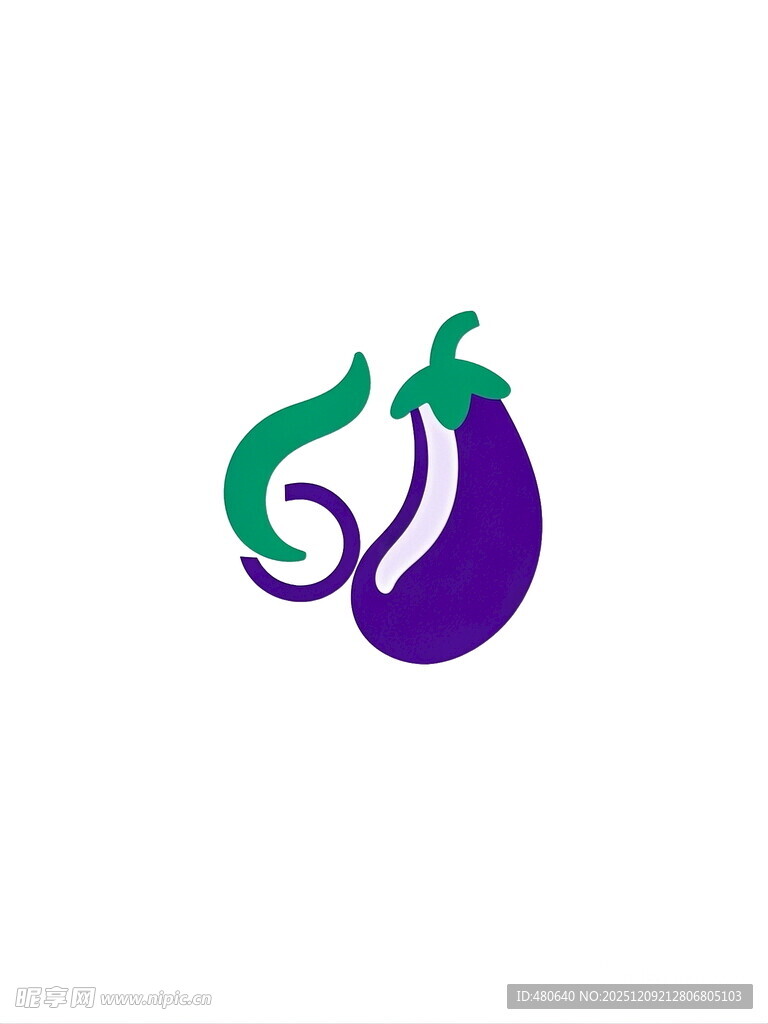 紫色茄子创意标志设计