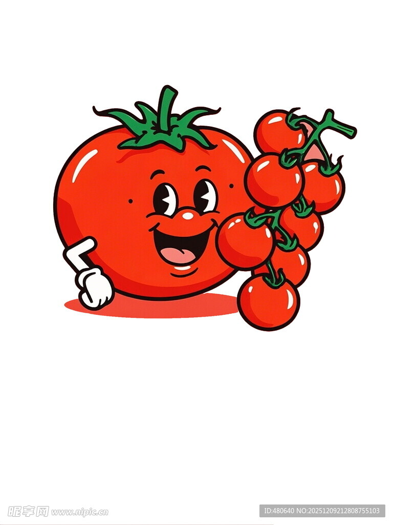 可爱番茄与番茄串卡通形象