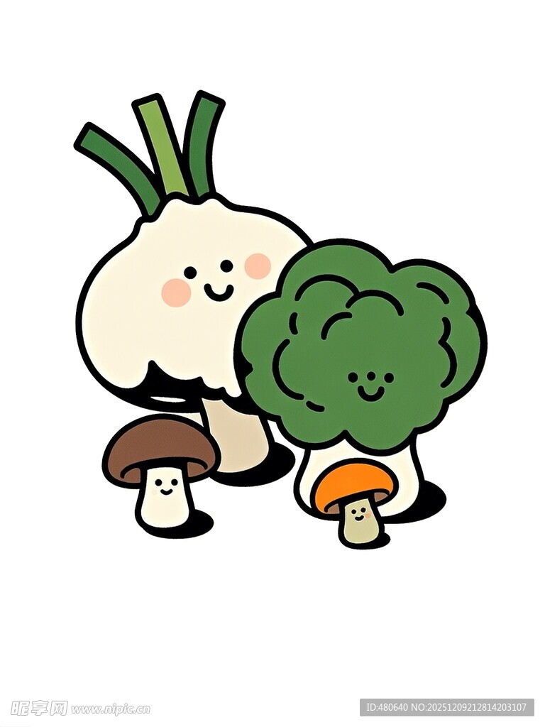 可爱蔬菜卡通形象集合