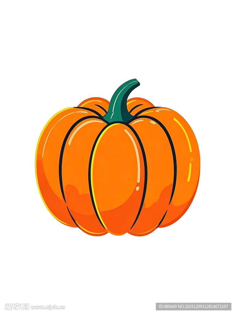 可爱橙色南瓜插画
