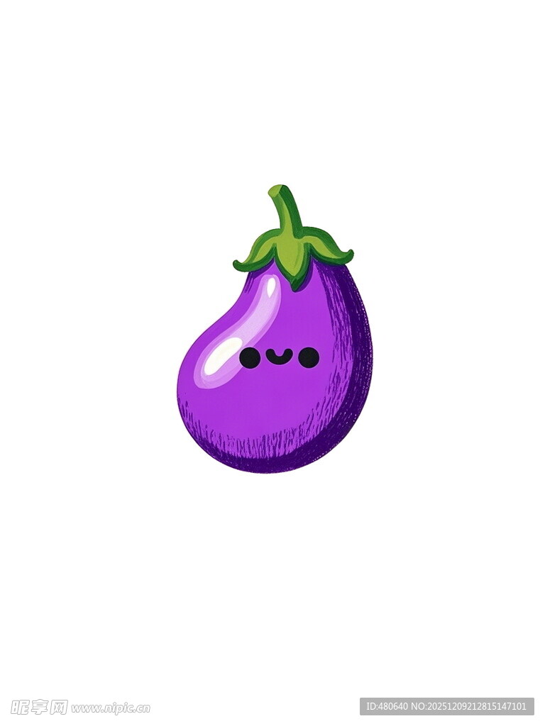 可爱紫色茄子卡通形象