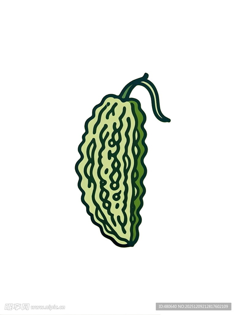 手绘苦瓜图案